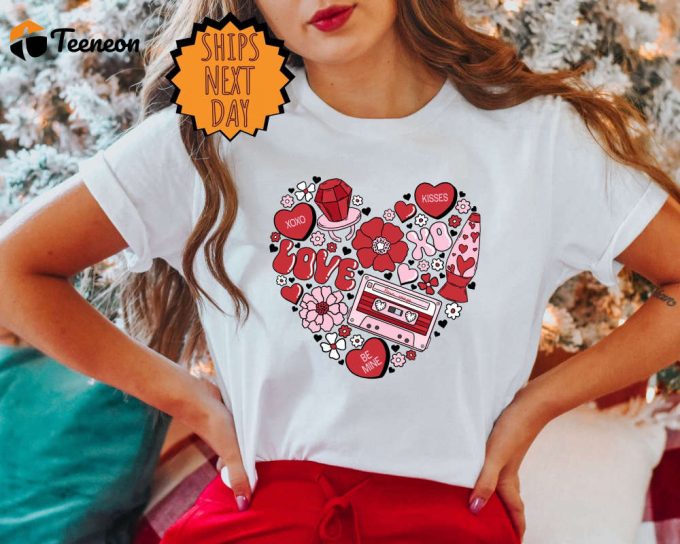 Valentine Heart Love Shirt, Valentines Day Shirt Women, Valentine Shirt, Valentines Day Gift, For Women Valentine Gift Shirt, Love Gift Tee 1