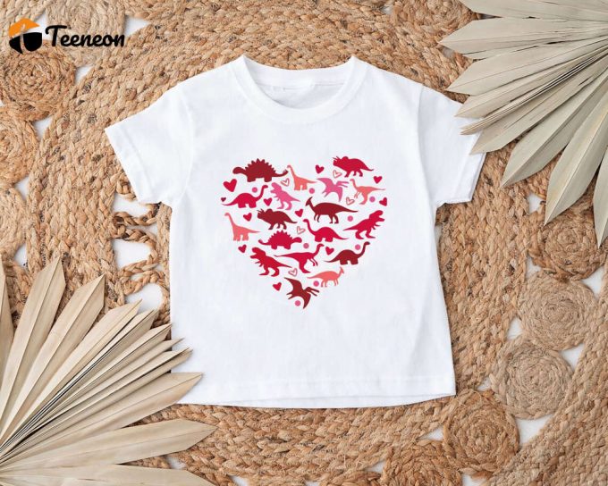 Valentine S Day Dinosaur Shirt: Dino Love T-Rex Heart Design For Dinosaur Lovers 1