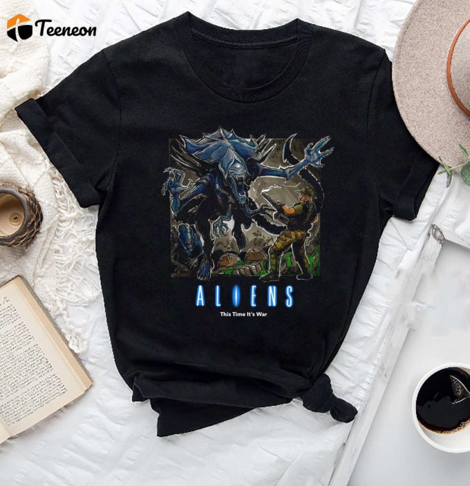 Vintage Aliens Movie Poster 1986 Shirt: Xenomorph Horror Film Tee 1