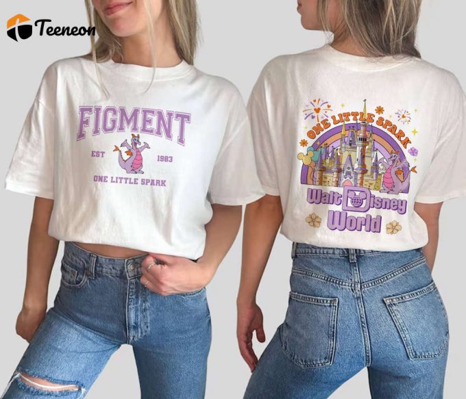 Vintage Figment Shirt, Figment Est 1983 Shirt, One Little Spark Shirt, Retro Walt Mickey World Shirt, Mickey Castle Figment Matching Shirt 1