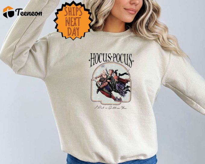 Vintage Hocus Pocus Sweatshirt, Sanderson Sisters T-Shirt, Disney Witch Sweater, Disney Scary Movie, I Smell Disney Halloween Party Hoodie 1