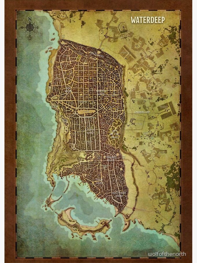 Waterdeep City Map 2 Premium Matte Vertical Poster For Home Decor Gift 2