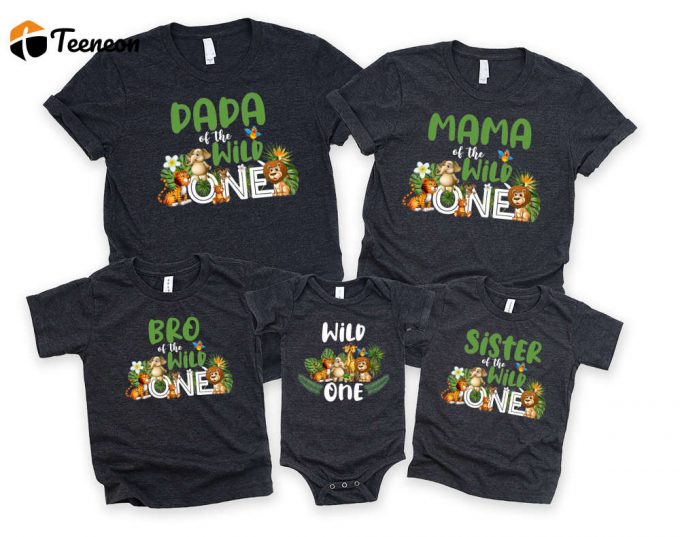 Wild One Safari Birthday Shirt Family Birthday Party Tee First Baby Birthday Shirt 1