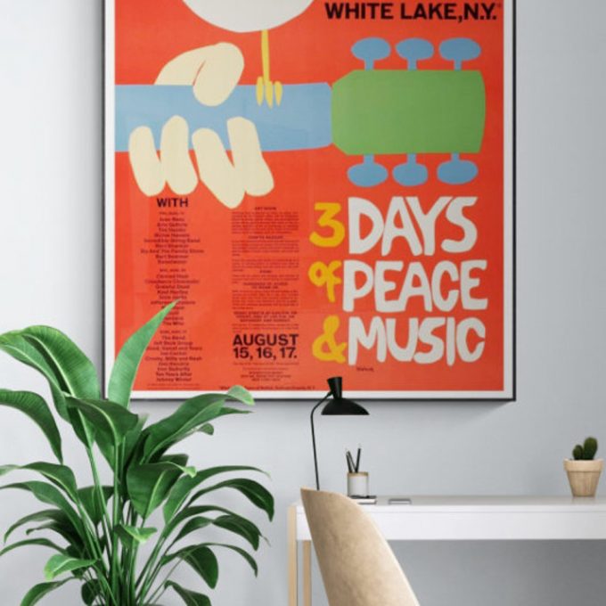 Woodstock Print, 1969 Festival Poster, Vintage Music Art Print, Woodstock Poster 3