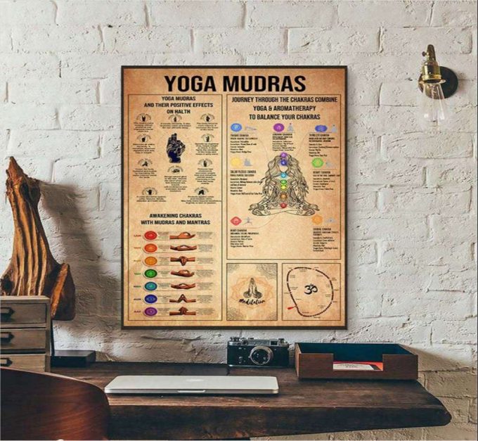 Yoga Mudras Iyengar Yoga Asanas Poster For Home Decor Gift For Home Decor Gift 2