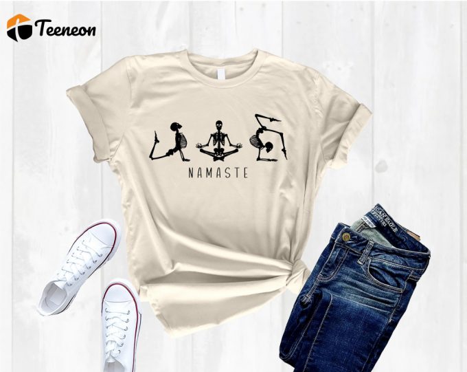 Stay Zen With Our Yoga Shirt Collection: Namaste Poses Skeleton Pilates - Yogi Funny Teacher 1
