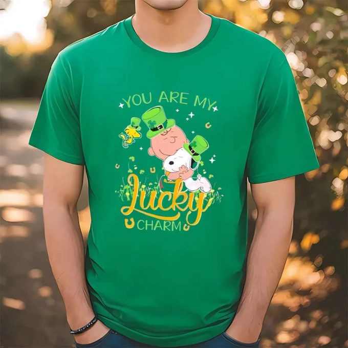 You Are My Lucky Charm Saint Patricks Day Snoopy Dog T Shirt 2