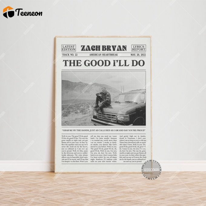 Zach Bryan Retro Print, The Good I'Ll Do Poster For Home Decor Gift, Zach Bryan Poster For Home Decor Gift, American Heartbreak Poster For Home Decor Gift 1