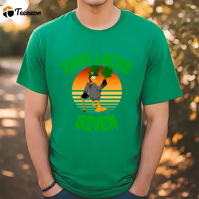 Zero Lucks Given Funny St Patricks Day T Shirt 1