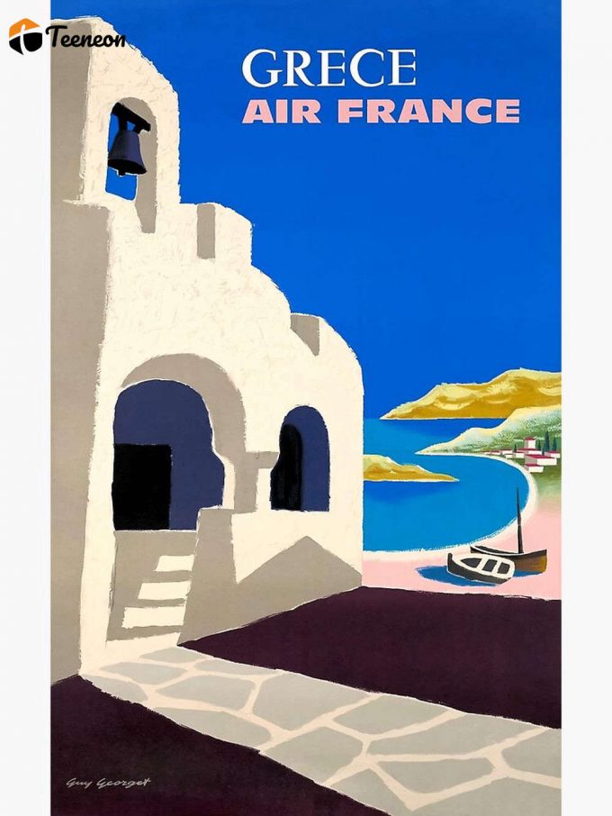 1959 Air France Greece Travel Poster For Home Decor Gift Premium Matte Vertical Poster For Home Decor Gift 1