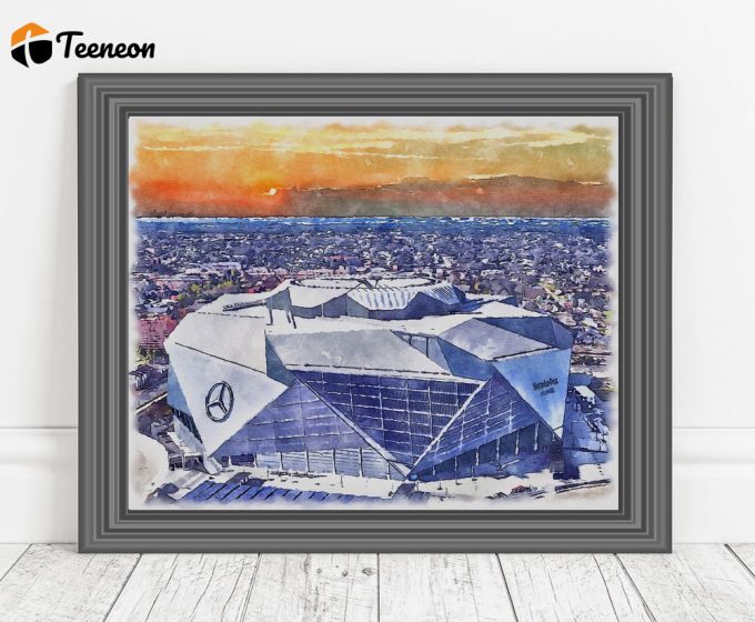 Atlanta Falcons - Mercedes-Benz Stadium Watercolor Poster For Home Decor Gift 1