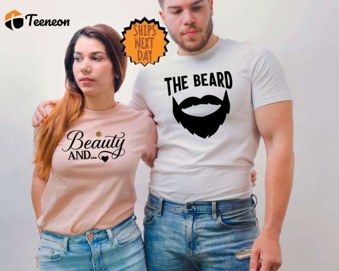 Beauty And The Beard Shirt, Valentines Day Couples Shirt ,His And Her Valentines Day Gift Shirt, Anniversary Shirt, Valentine Couple Shirt 1