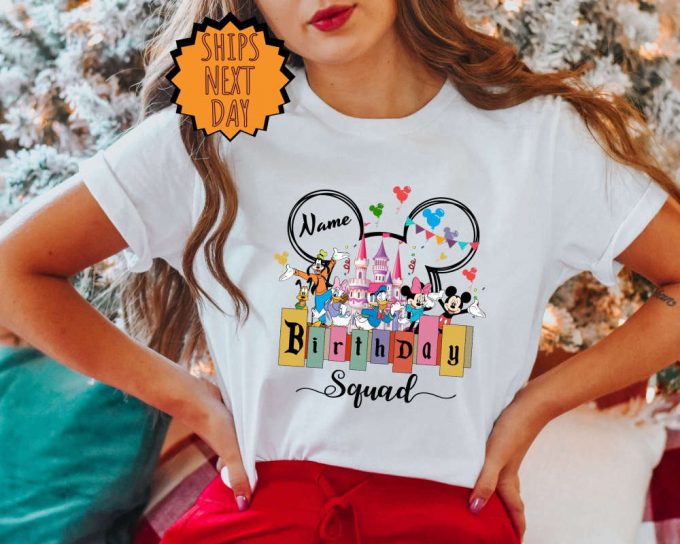 Custom Disney Birthday Squad Shirt, Disney Birthday Trip Shirt, Birthday Name Shirt ,Disney Group Birthday Shirt, Birthday Gift Shirt 3