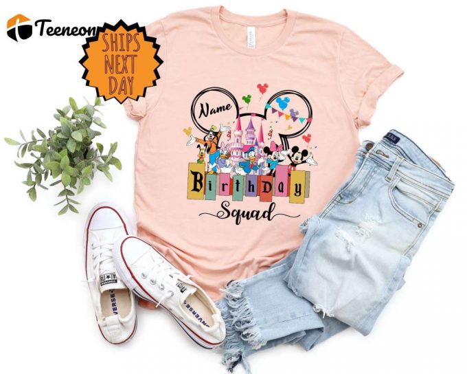 Custom Disney Birthday Squad Shirt, Disney Birthday Trip Shirt, Birthday Name Shirt ,Disney Group Birthday Shirt, Birthday Gift Shirt 1