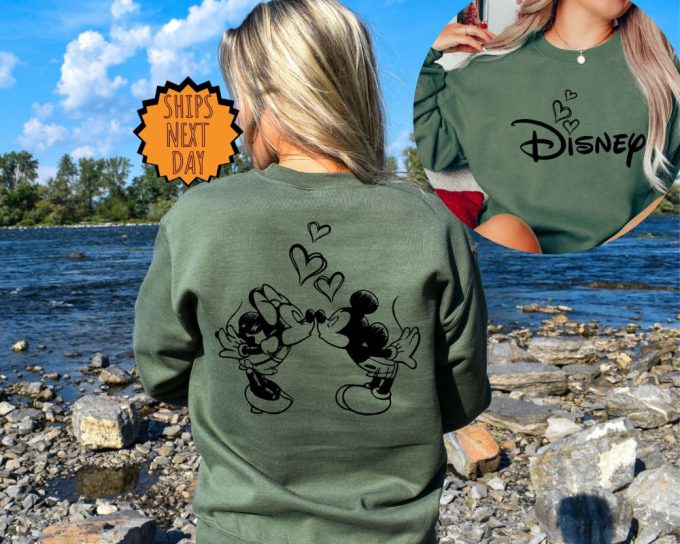 Disney Mickey And Minnie Valentine Sweatshirt ,Disney Couple Two Sided Hoodie, Disneyland Valentine Sweater, Disney Valentine Heart Love Tee 4