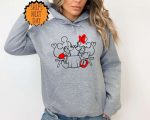 Disney Mickey and Minnie Valentines Day Sweatshirt, Cute love table Hoodie, mickey minnie Heart Shirt, Disney Valentine Love Gift Sweatshirt