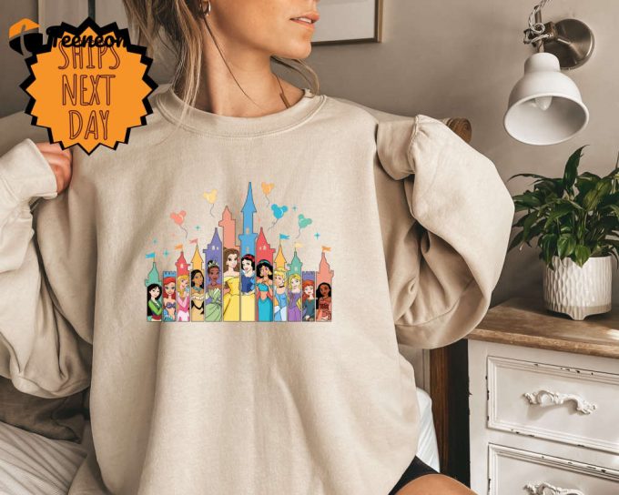Disney Princess Castle Sweatshirt, Disney Trip Sweater, Disney Castle Sweater, Sister Gift,Disney Girl Trip,Princess Sweater,Princess Castle 1
