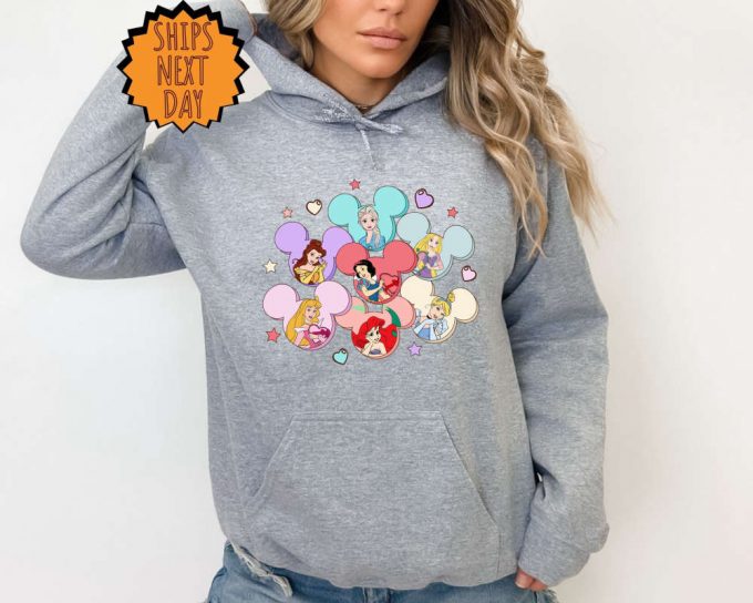 Disney Princess Sweatshirt, Disney Vacation Hoodie ,Disney Valentine Princess Shirt, Princess Gift, Disney Girl Trip, Princess Heart Shirts 3