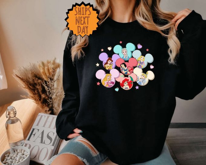 Disney Princess Sweatshirt, Disney Vacation Hoodie ,Disney Valentine Princess Shirt, Princess Gift, Disney Girl Trip, Princess Heart Shirts 4