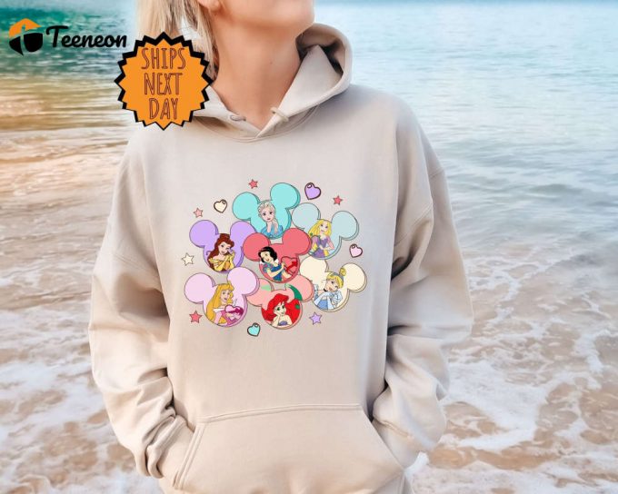 Disney Princess Sweatshirt, Disney Vacation Hoodie ,Disney Valentine Princess Shirt, Princess Gift, Disney Girl Trip, Princess Heart Shirts 1