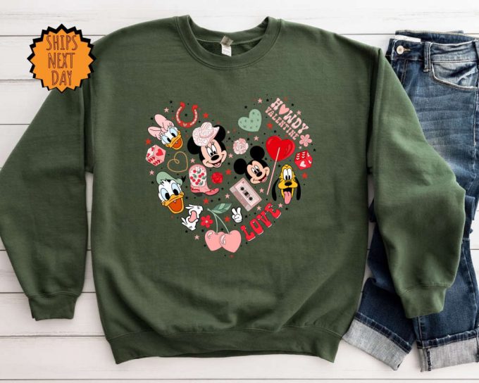 Disney Valentine Heart Sweatshirt, Mickey And Minnie Friends Valentine'S Day Hoodie ,Valentines Day Gift, Disney Love Shirt, Disney Sweater 3