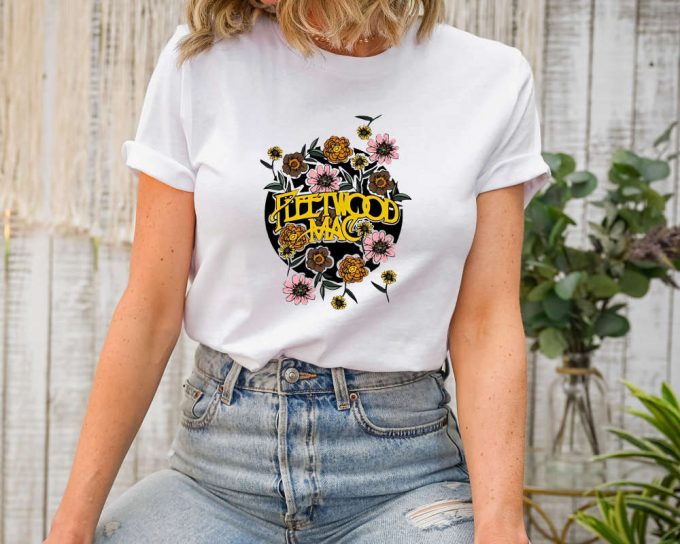 Fleetwood Mac Shirt, Vintage Floral Retro Band Graphic Shirt, Distressed Band Rock And Roll Shirt, Rock Band Tee, Unisex Music Lover Gifts 2