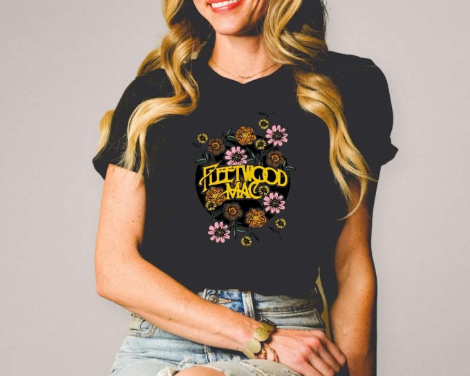 Fleetwood Mac Shirt, Vintage Floral Retro Band Graphic Shirt, Distressed Band Rock And Roll Shirt, Rock Band Tee, Unisex Music Lover Gifts 3