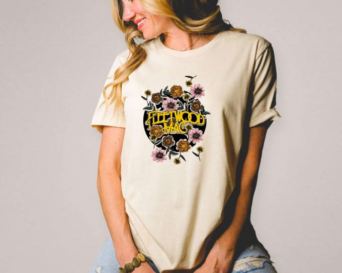 Fleetwood Mac Shirt, Vintage Floral Retro Band Graphic Shirt, Distressed Band Rock And Roll Shirt, Rock Band Tee, Unisex Music Lover Gifts 4