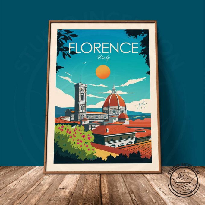 Florence Cathedral Print, Italy Travel Poster For Home Decor Gift 4