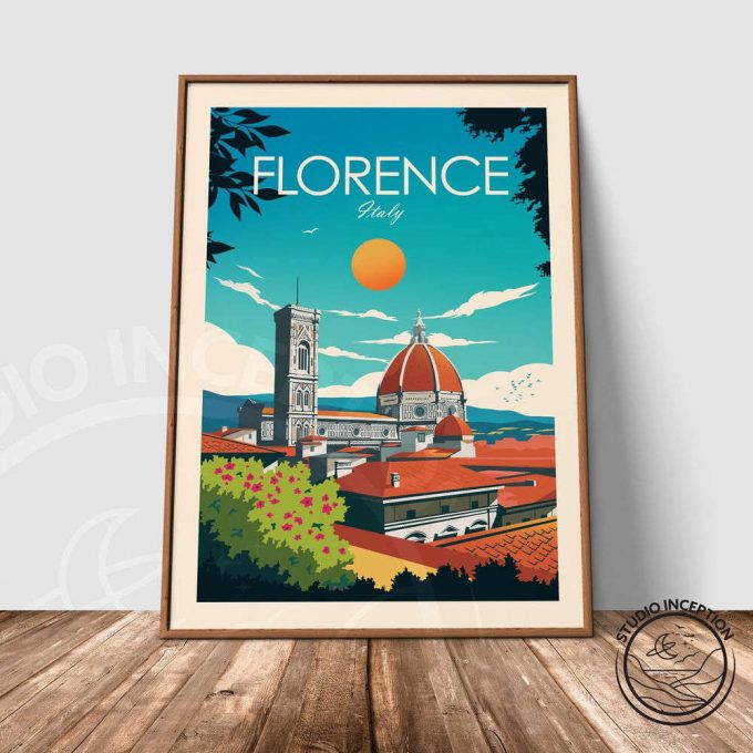 Florence Cathedral Print, Italy Travel Poster For Home Decor Gift 5