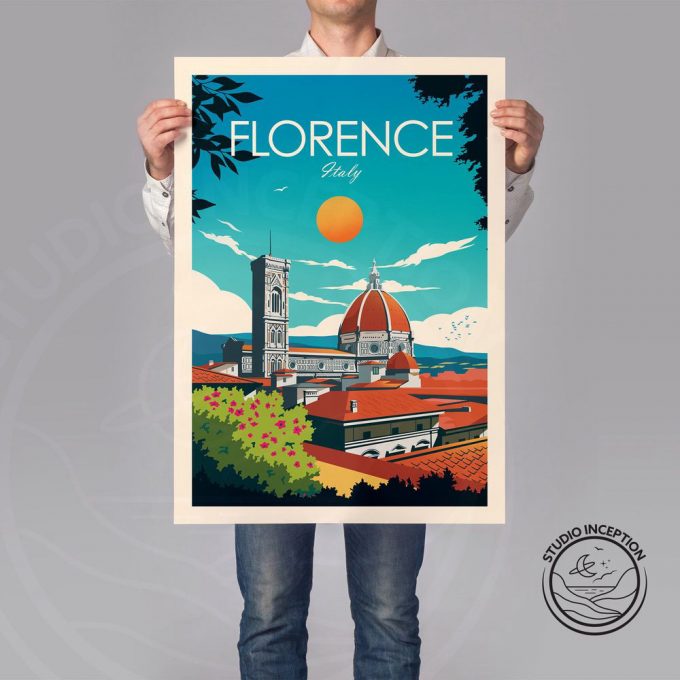 Florence Cathedral Print, Italy Travel Poster For Home Decor Gift 6