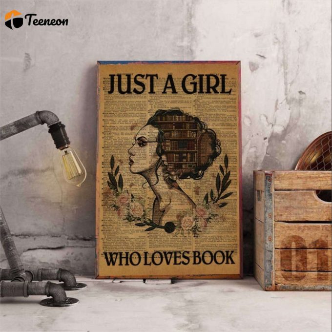 Girl Love Reading Book Just A Girl Who Loves Books And Foxes Poster For Home Decor Gift For Home Decor Gift 1