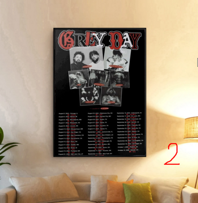 Grey Day 2022 Tour Merch Tour Poster For Home Decor Gift 2