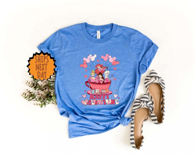 Happy Valentine Disney Princess Shirt, Happy Valentine Princess Team Shirt ,Disney Tea Cup Shirt, Disney Princess Valentine'S Gift Shirt 5