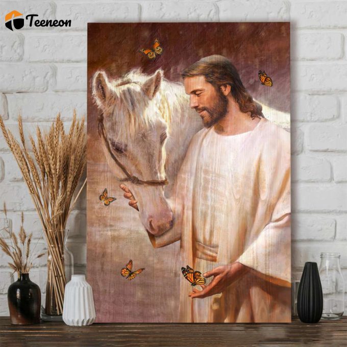 Horse And Jesus Poster For Home Decor Gift For Home Decor Gift 1