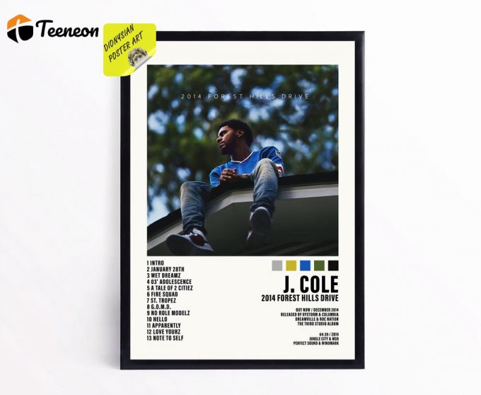 J. Cole, 2014 Forest Hills Drive | Album Cover Poster For Home Decor Gift, Tracklist Poster For Home Decor Gift 1