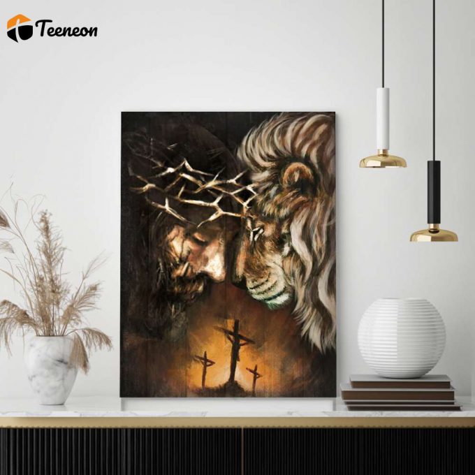 Jesus And Lion Of Judah Poster For Home Decor Gift For Home Decor Gift