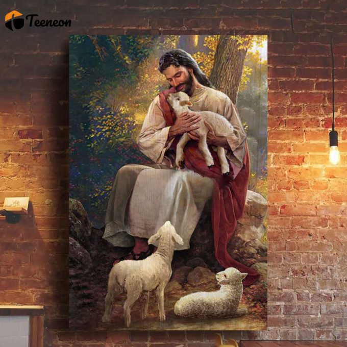 Jesus Carring A Lamb Poster For Home Decor Gift For Home Decor Gift 1