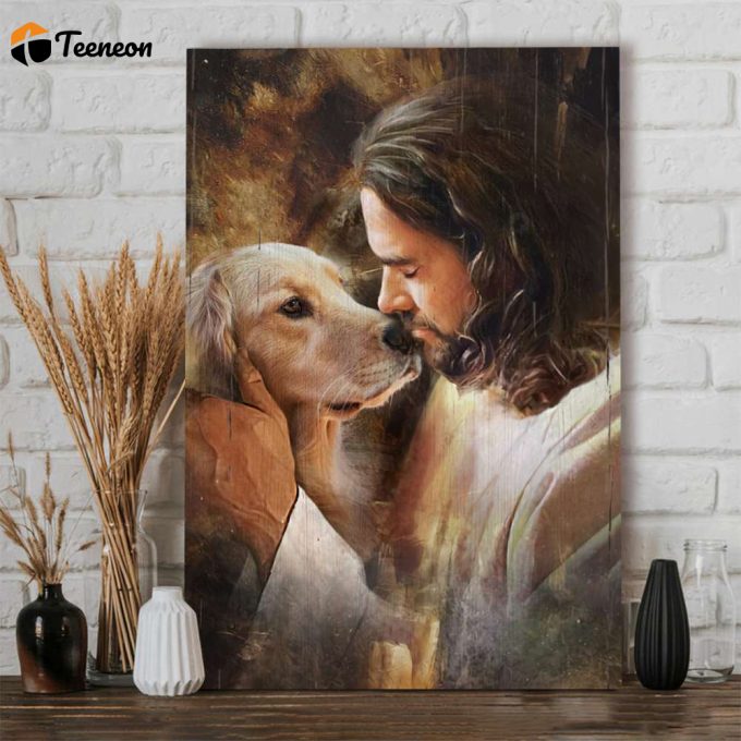 Jesus Golden Retriever Poster For Home Decor Gift For Home Decor Gift 1