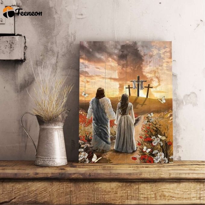 Jesus Showing A Girl Way To Heaven Cloud Lion Poster For Home Decor Gift For Home Decor Gift