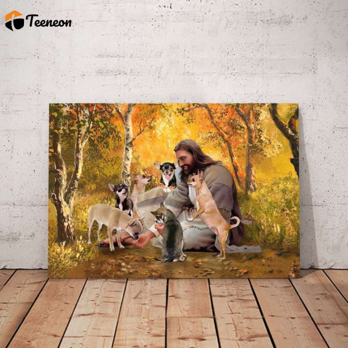 Jesus Surrounded By Dogs Poster For Home Decor Gift For Home Decor Gift 1