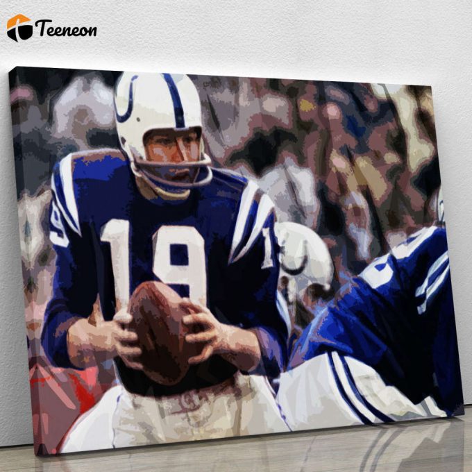 Johnny Unitas Baltimore Colts Canvas Print Or Poster For Home Decor Gift 6204 1