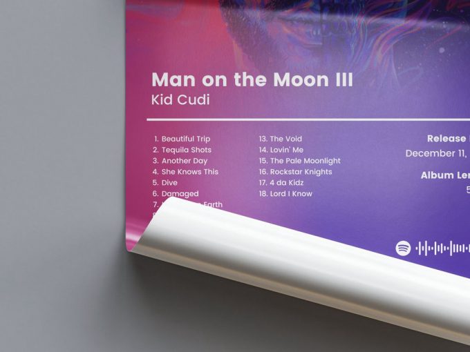 Kid Cudi Poster For Home Decor Gift / Man On The Moon Iii Poster For Home Decor Gift 3