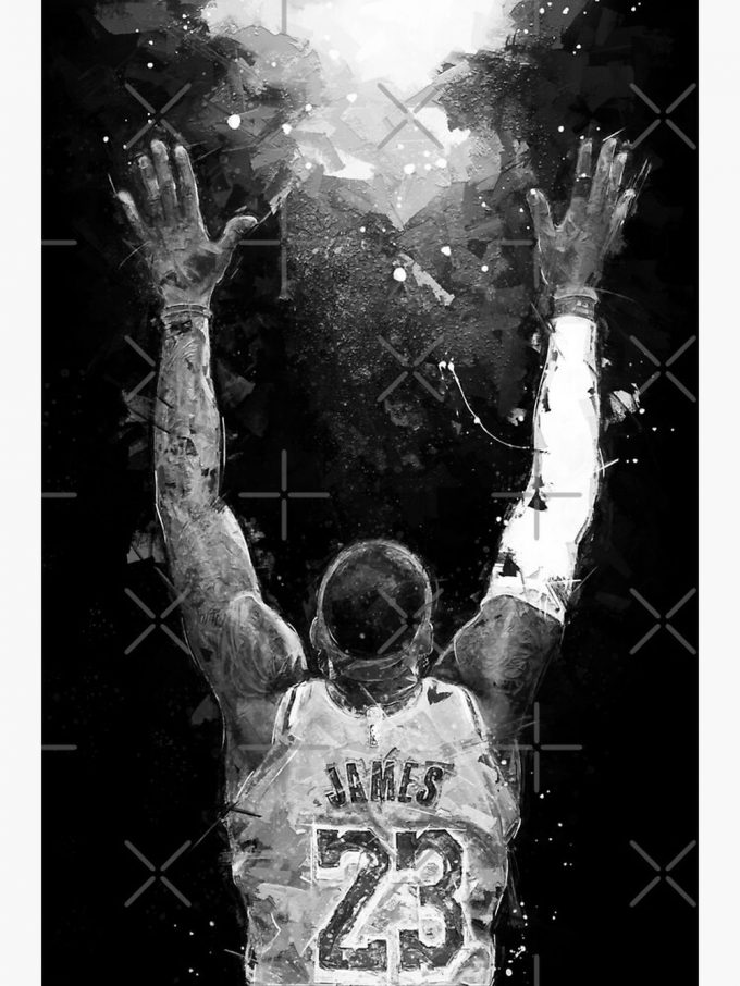 Lebron Chalk Toss Black And White Premium Matte Vertical Poster For Home Decor Gift 2