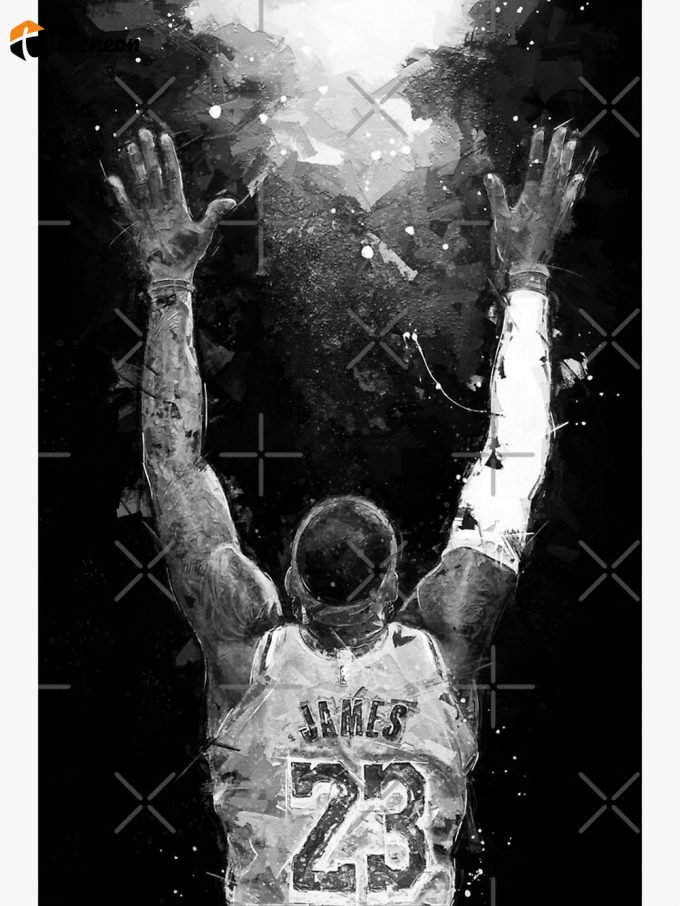 Lebron Chalk Toss Black And White Premium Matte Vertical Poster For Home Decor Gift 1