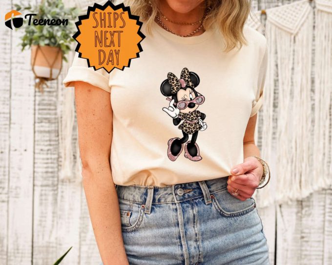 Leopard Minnie Shirt, Minnie Mouse Shirt, Animal Print Shirt, Safari Mouse Shirt, Leopard Shirt, Disney Minnie Shirt, Disney Trip Shirt 1