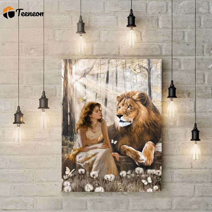 Lion Of Judah And Pretty Girl Poster For Home Decor Gift For Home Decor Gift 1