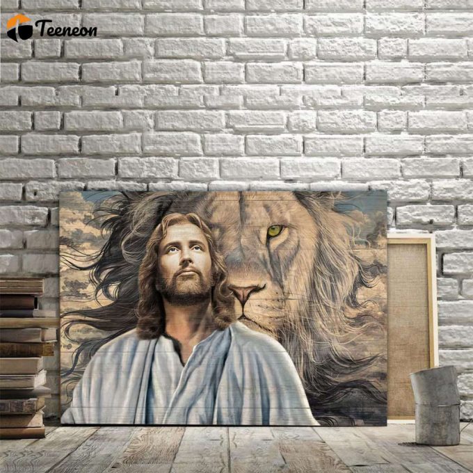 Lion Of Judah Behind God Poster For Home Decor Gift For Home Decor Gift 1