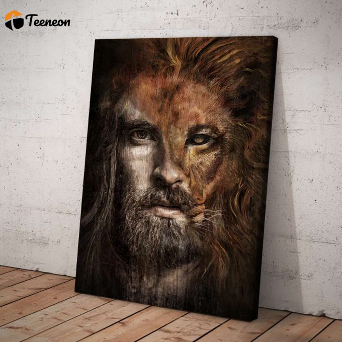 Lion Of Judah Jesus Christ Half Face Portrait Poster For Home Decor Gift For Home Decor Gift 1