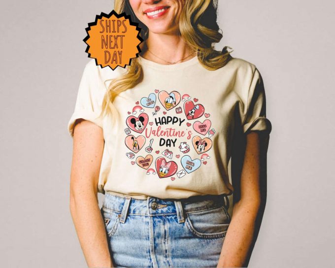 Mickey And Friends Disney Happy Valentine'S Day Shirt ,Disneyland Valentine Shirt, Disney Valentine Snack Balloons Tee, Disney Couple Shirt 3